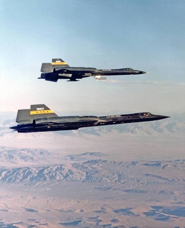 Two YF-12 Aircraft in Fight