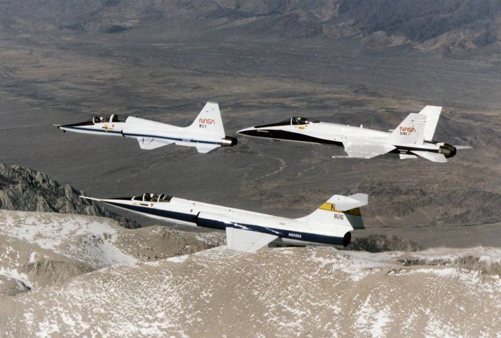 F-104, T-38, and F-18 in Formation Flight