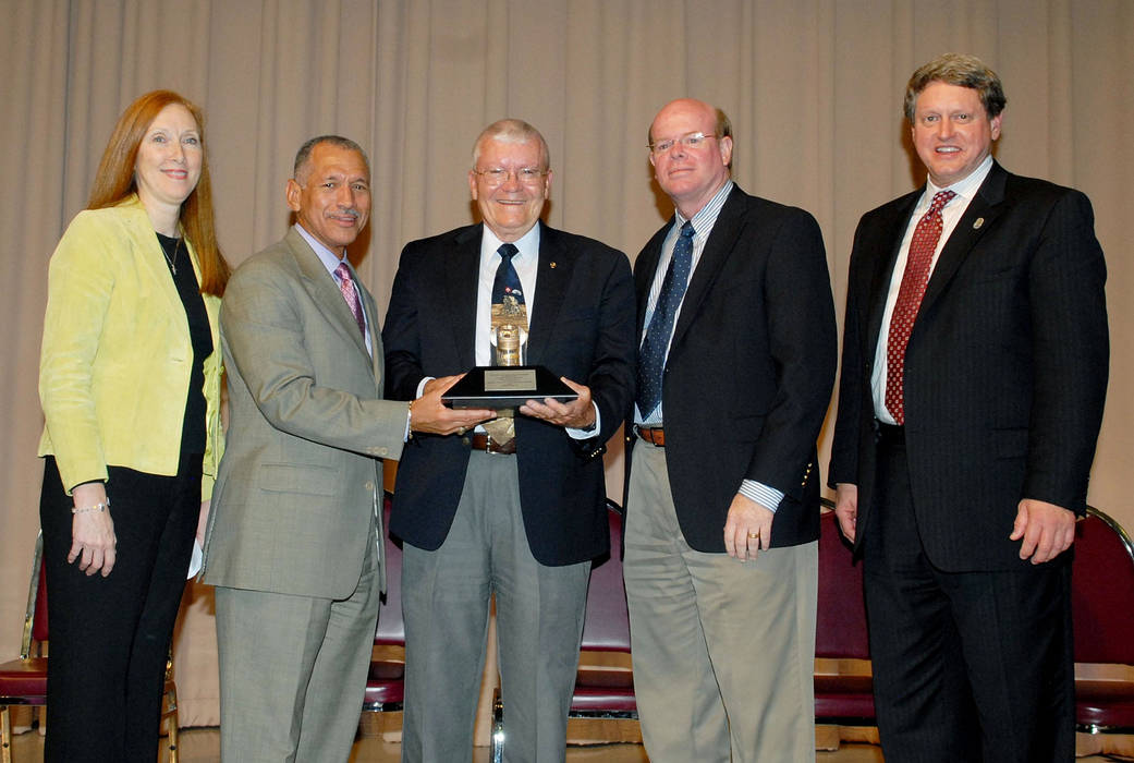 NASA Administrator Bolden and others present award to Apollo 13 astronaut Fred Haise