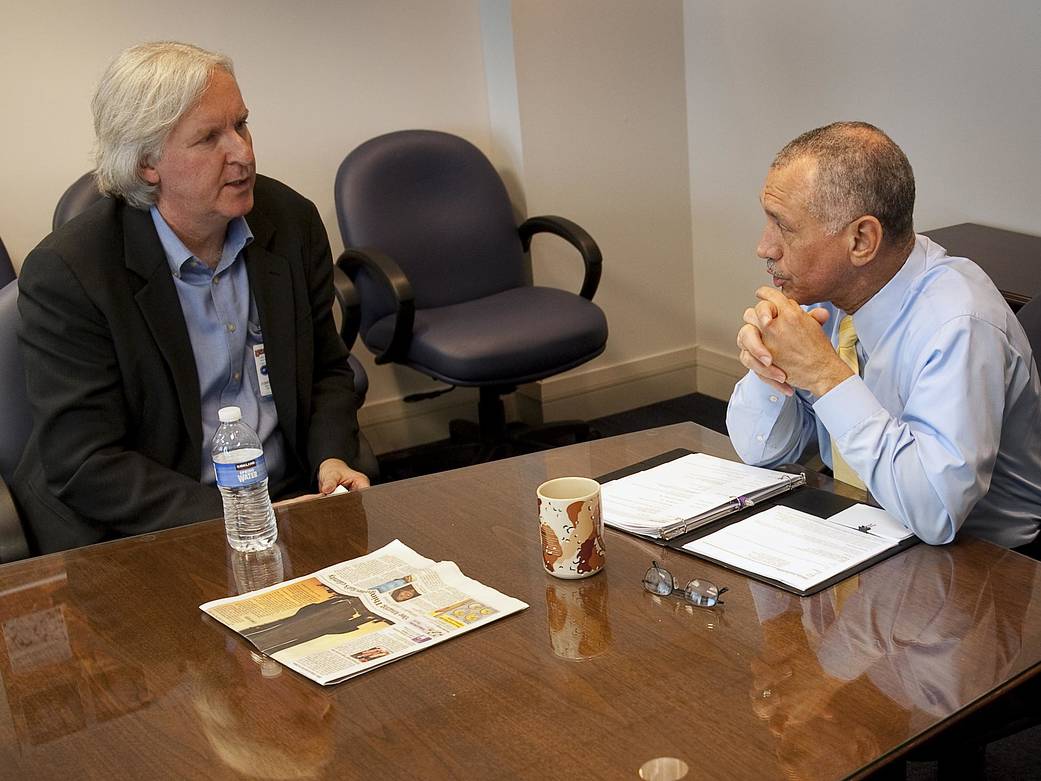 NASA Administrator Charles Bolden Meets Award-Winning Director James Cameron