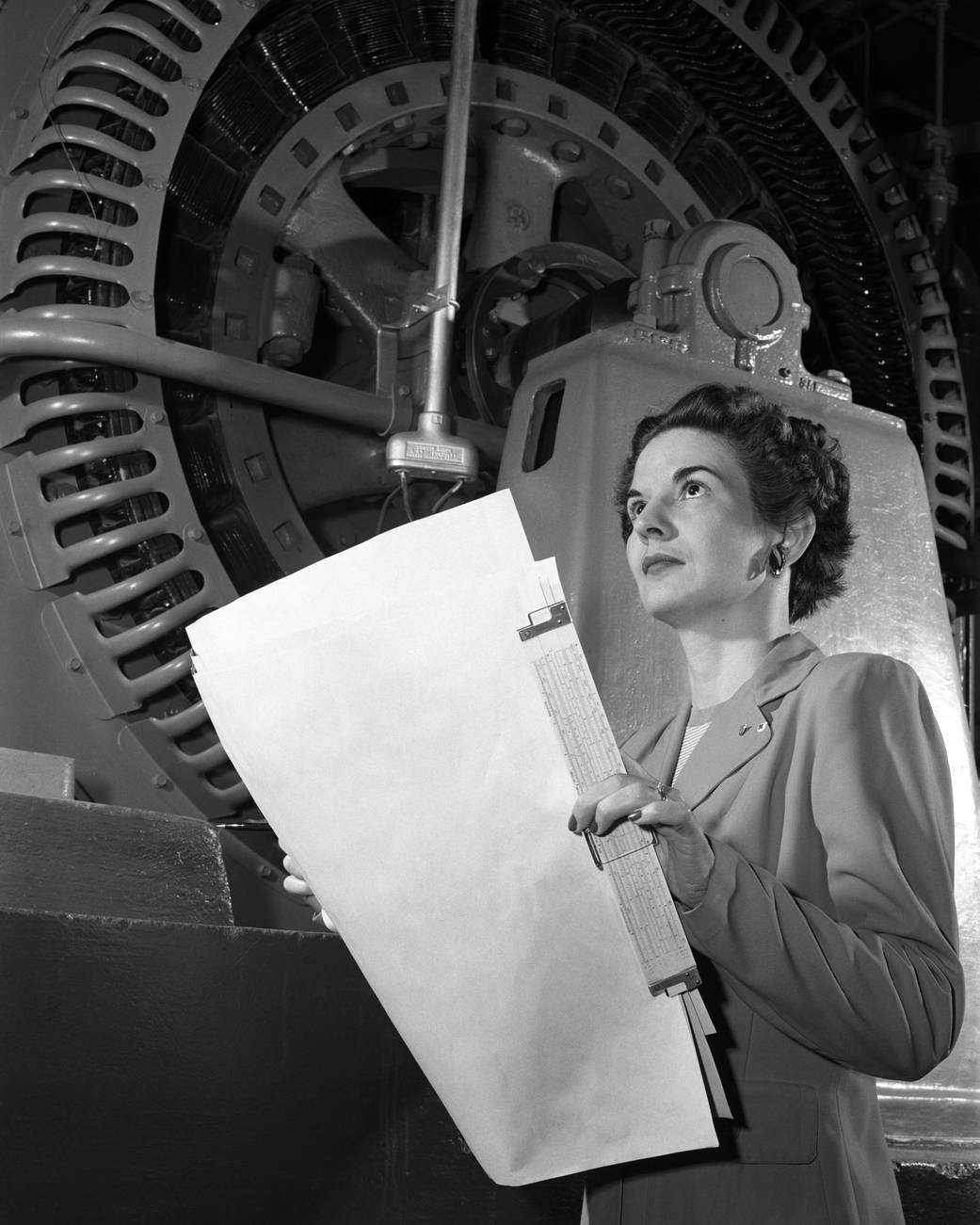 Kitty Joyner, an electrical engineer for the NACA, at work in 1952. 