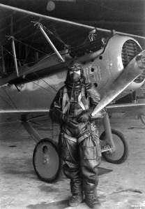 Paul King prepares to take to the air in a Vought VE-7.