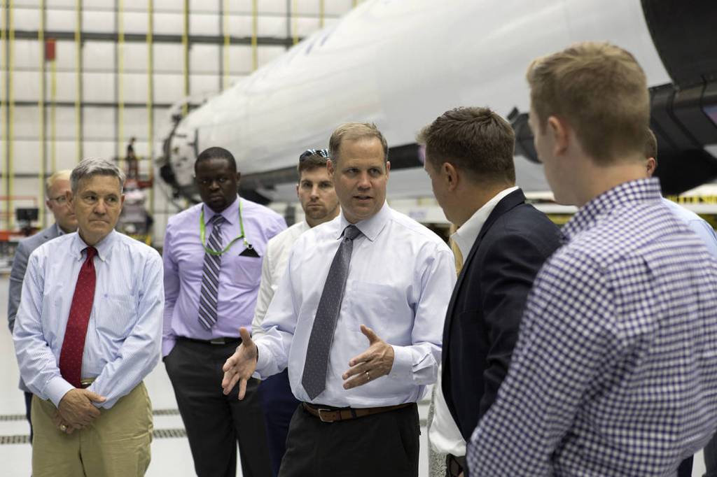 NASA Administrator Tours SpaceX Facilities at Kennedy Space Center
