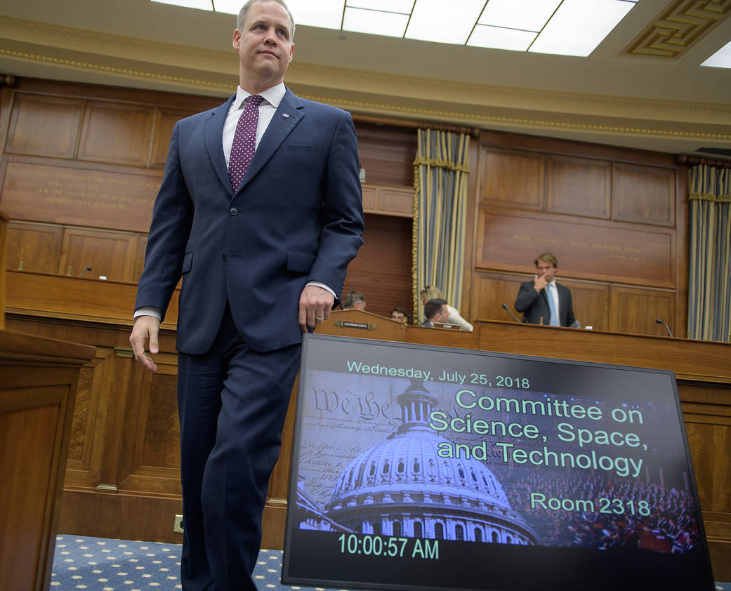 NASA Adminstrator Bridenstine at Congressional hearing