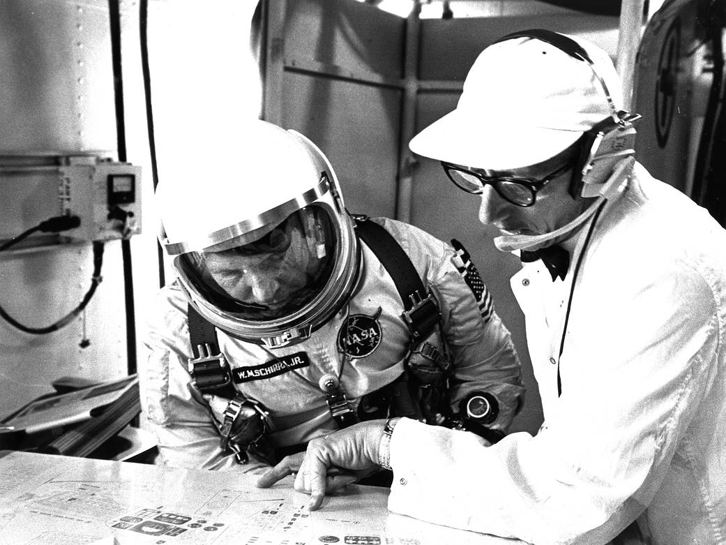 Guenter Wendt and Wally Schirra