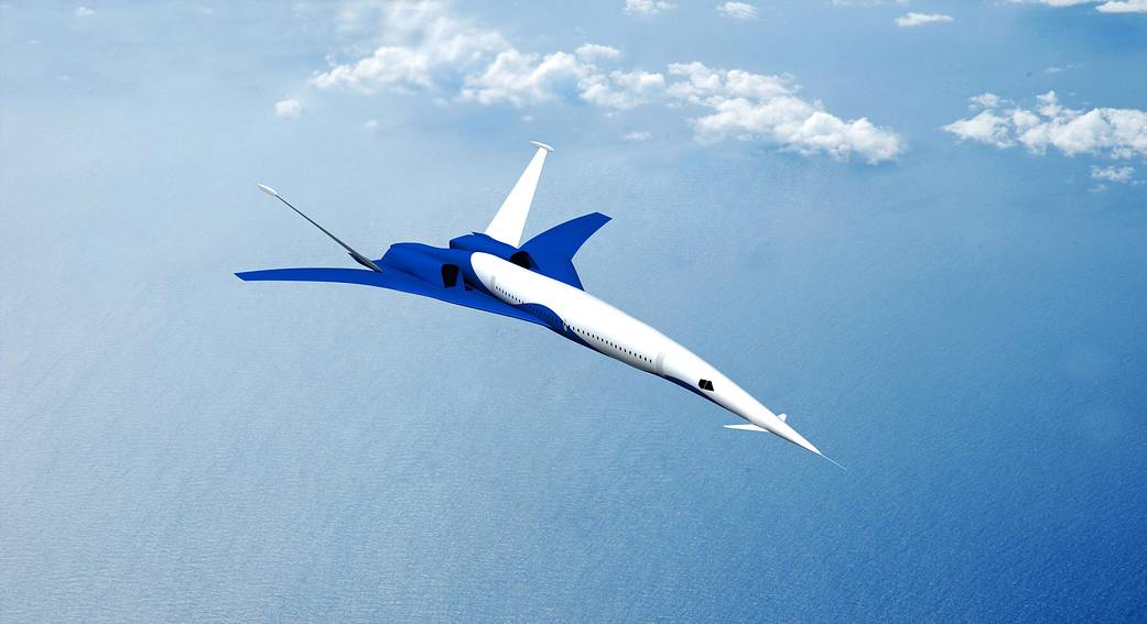 The "Icon-II" future aircraft design concept for supersonic flight over land comes from the team led by The Boeing Company.
