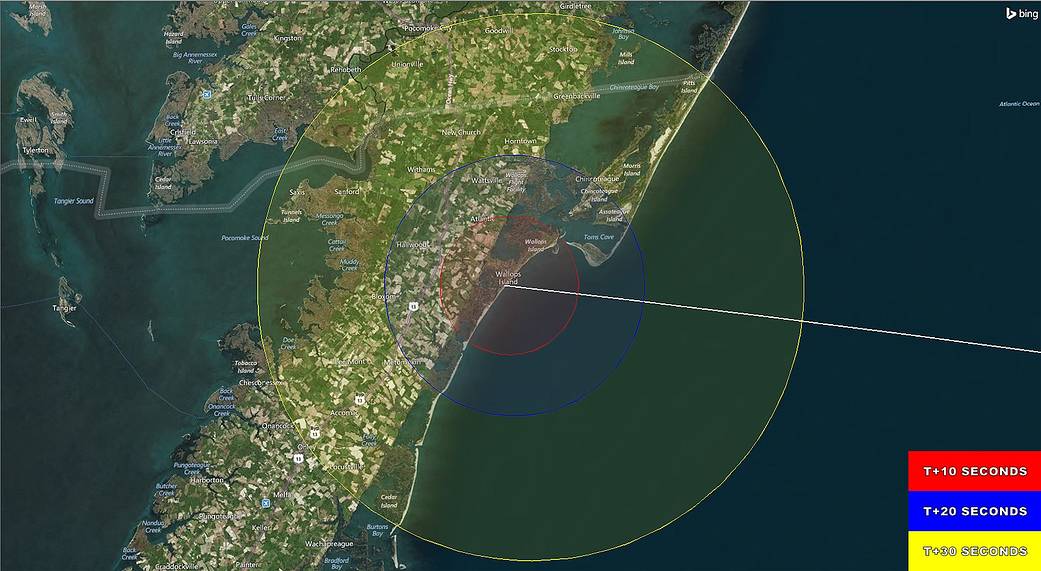 RockSat-X Launch Visibility Map