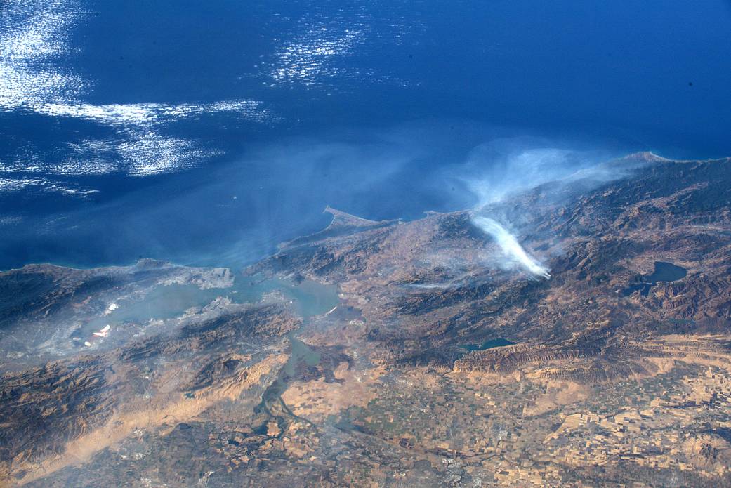 California wildfire from the space station Oct. 30, 2019