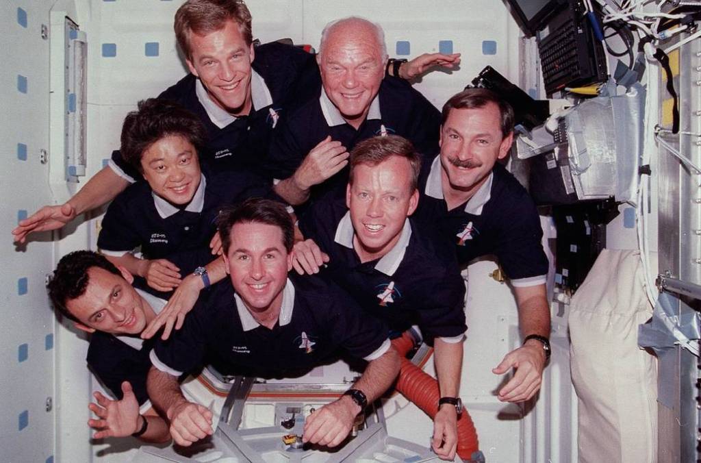 STS-95 Crew In-Flight