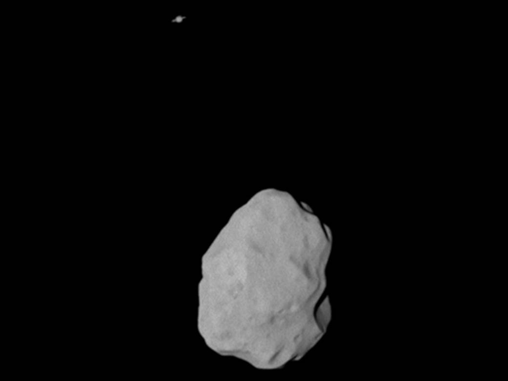 Asteroid Lutetia and Saturn