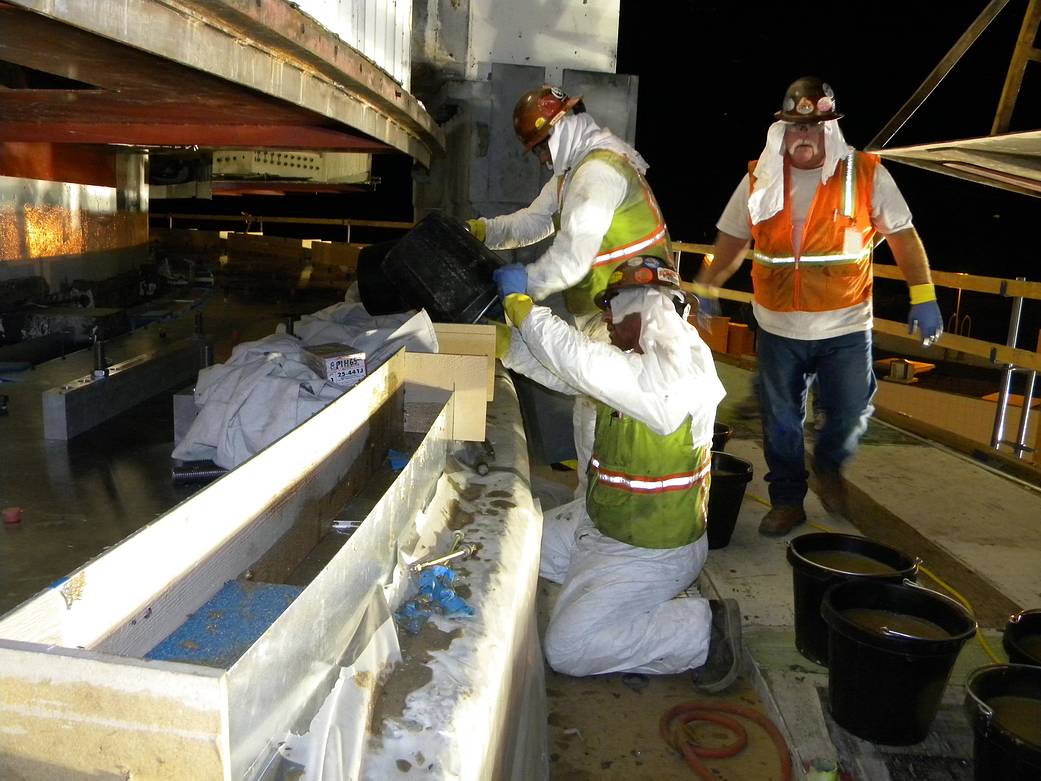 Pouring the New Grout