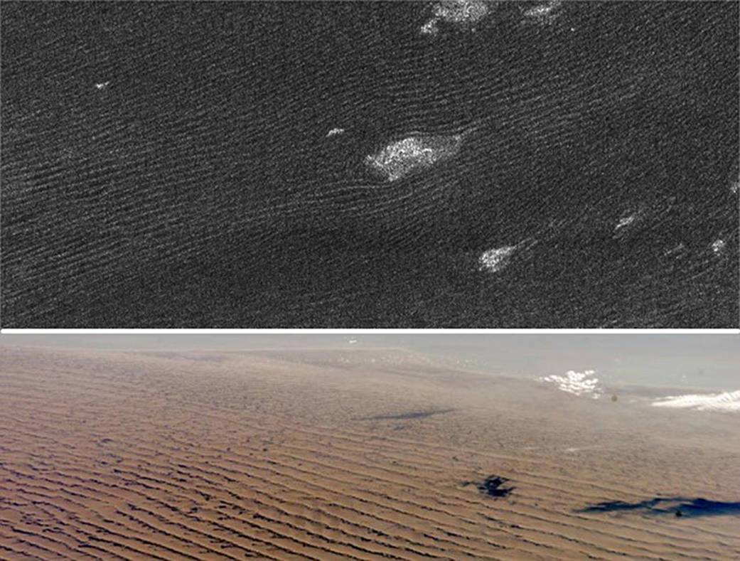 Dune Ridges on Titan and Earth