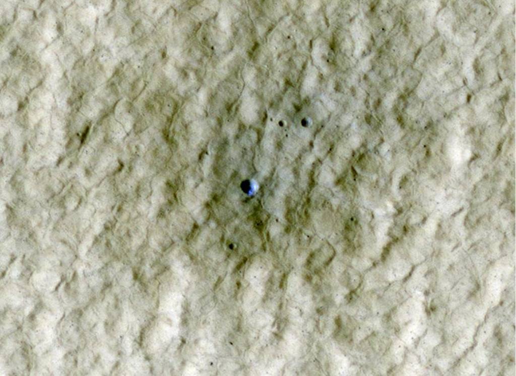 Exposed Ice in a Fresh Crater