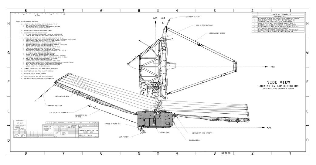 Blueprints of the James Webb Space Telescope