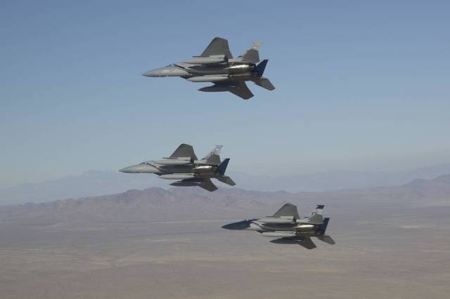F-15D Trio Arrives at Edwards Air Force Base