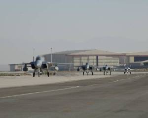 F-15Ds Taxi Toward Dryden Flight Research Center