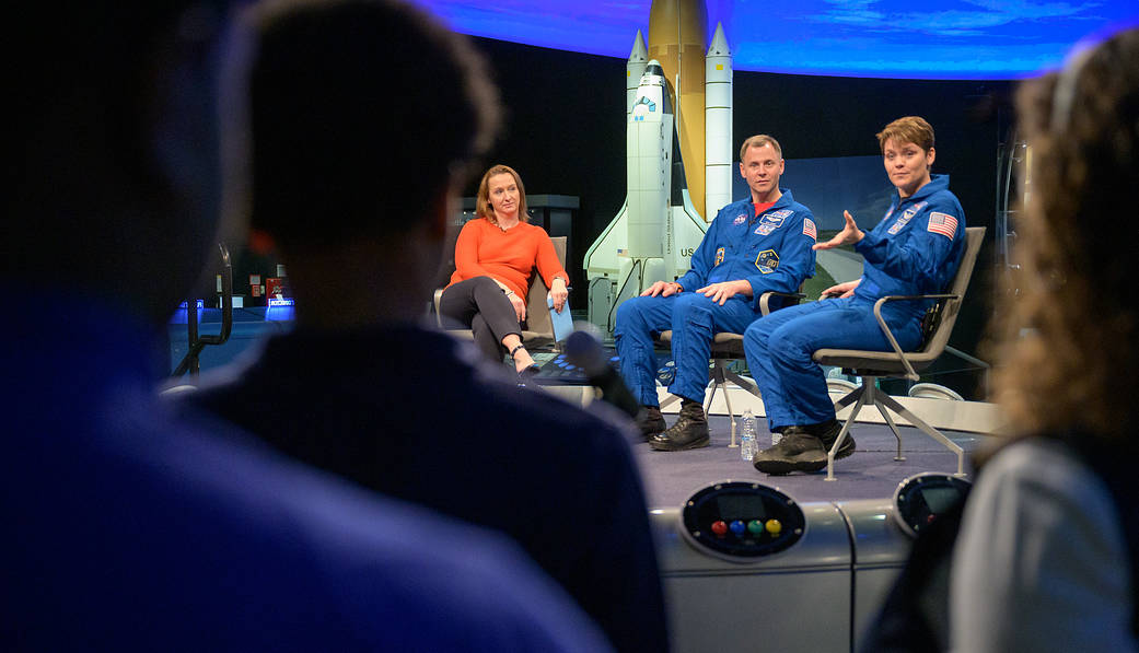 Astronauts Nick Hague and Anne McClain at NASM