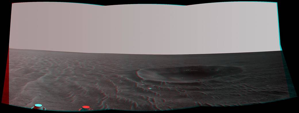 'Yankee Clipper' Crater on Mars (Stereo)