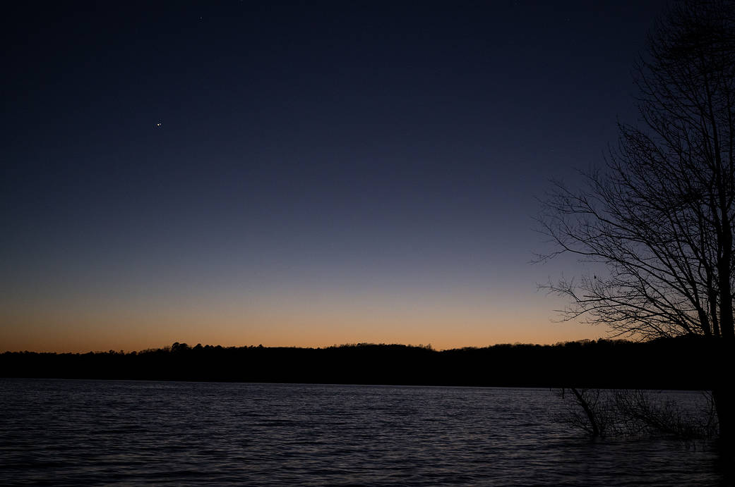 Conjunction in night sky in North Carolina