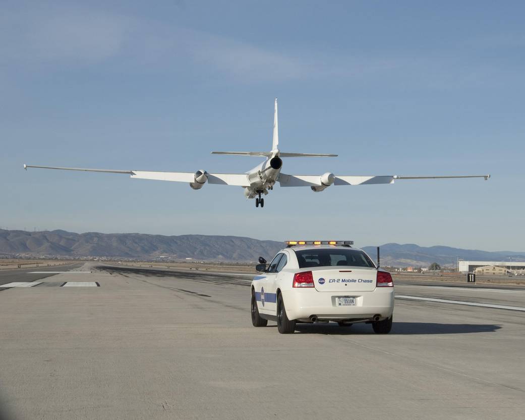 ER-2 with Chase Vehicle in Pursuit