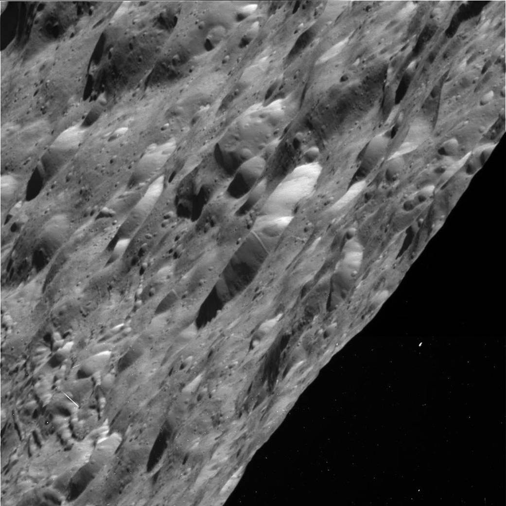 Craggy Craters on Rhea