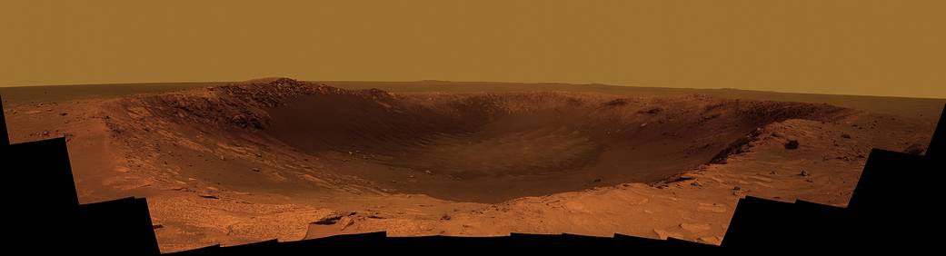 Color Panorama of 'Santa Maria' Crater for Opportunity's Anniversary