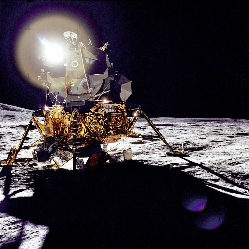 Glare of the Sun on the Apollo 14 Lunar Module