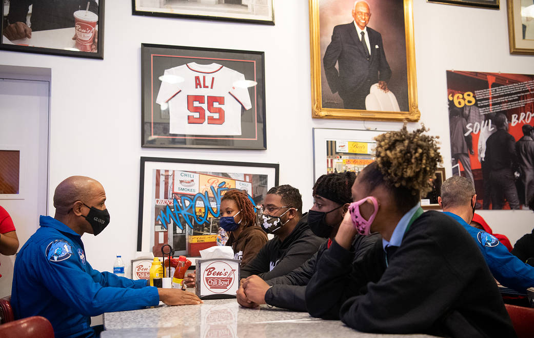 Astronaut Victor Glover at the iconic Ben's Chili Bowl