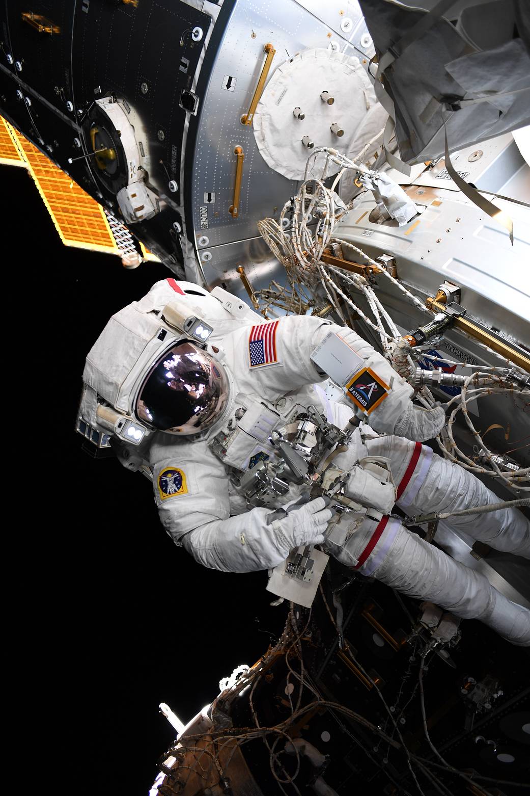 Astronaut Nick Hague on spacewalk