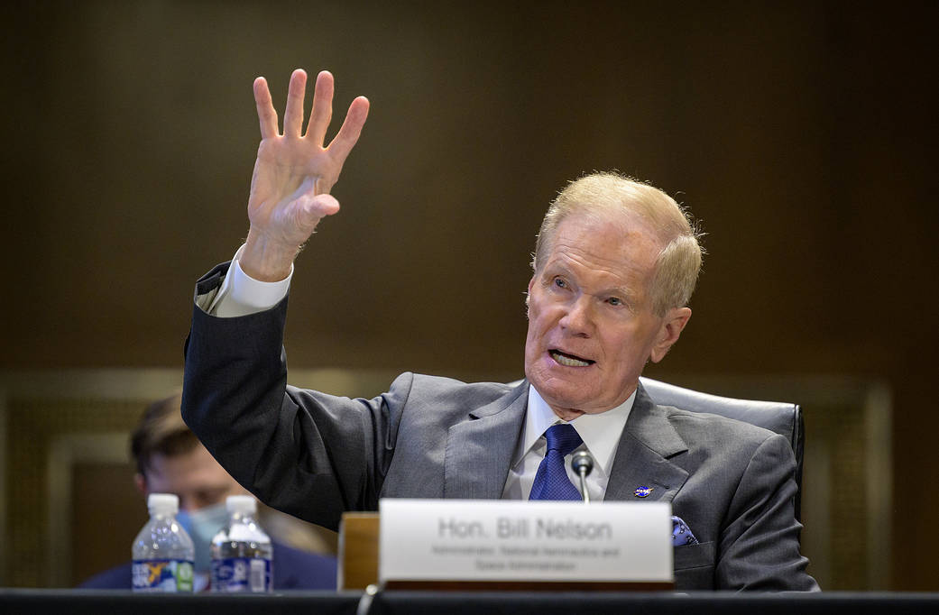 NASA Administrator Bill Nelson testifies before the Senate Appropriations’ Commerce, Justice, Science, and Related Agencies subcommittee during a budget hearing on May 3, 2022.