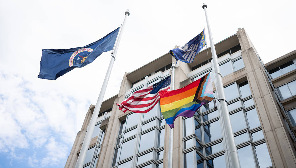 The Progress Pride Flag Flies at NASA Headquarters