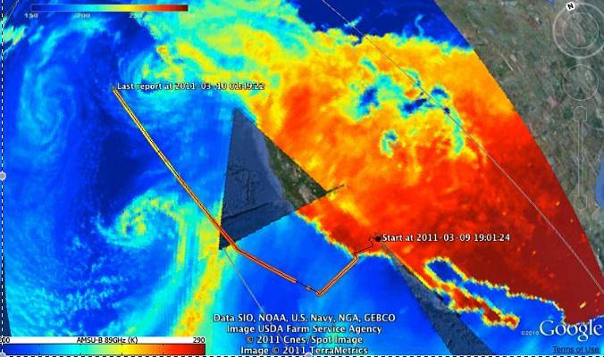 Flight Track During Atmospheric Rivers Mission 
