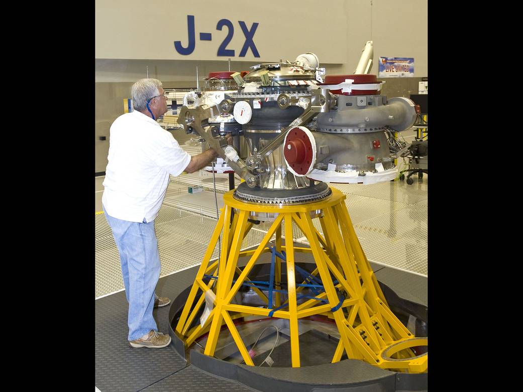 J-2X Engine Assembly in Full Swing