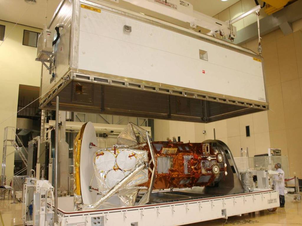 Aquarius – SAC-D Spacecraft is Prepped for Shipping to California
