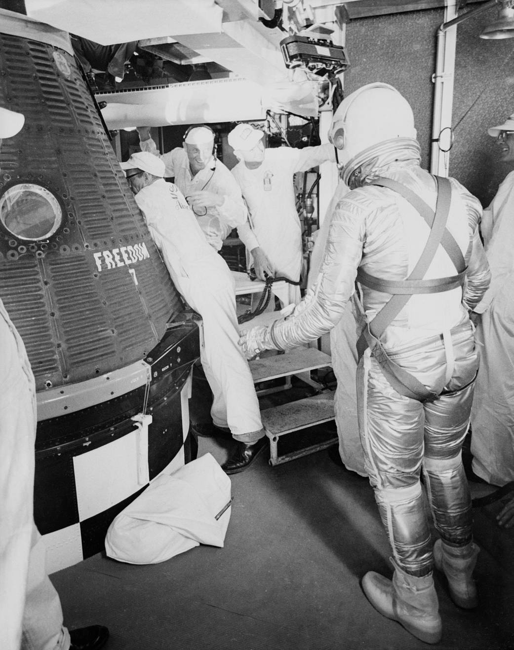 Shepard Approaches Freedom 7 Capsule