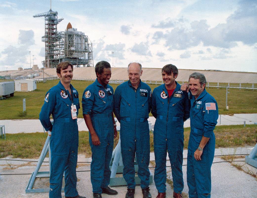 STS-8 Crew Takes a Break