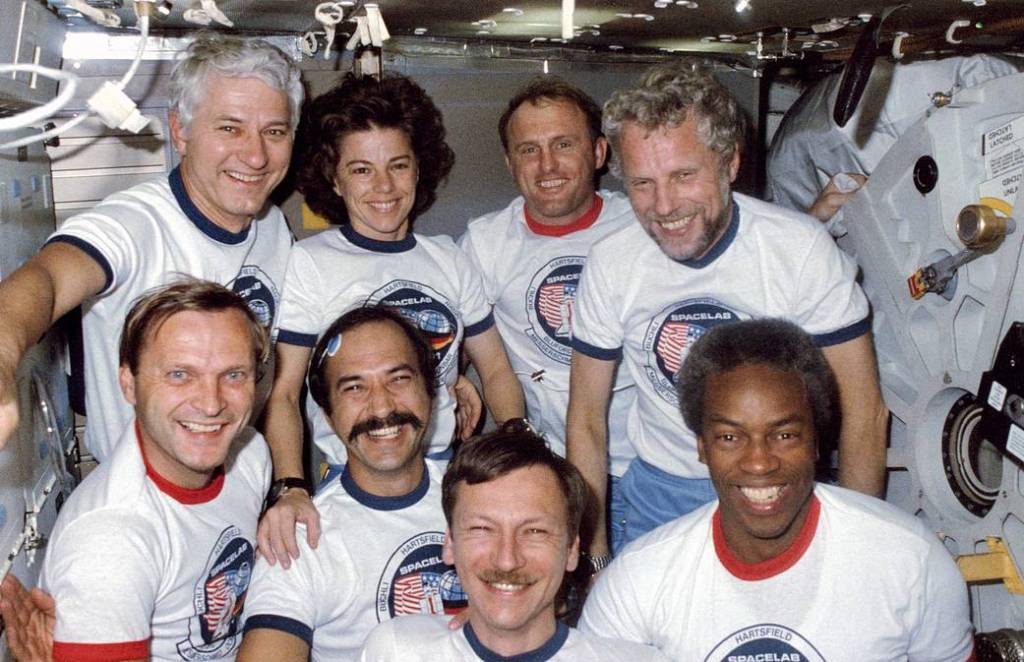 STS-61A Crew Inflight