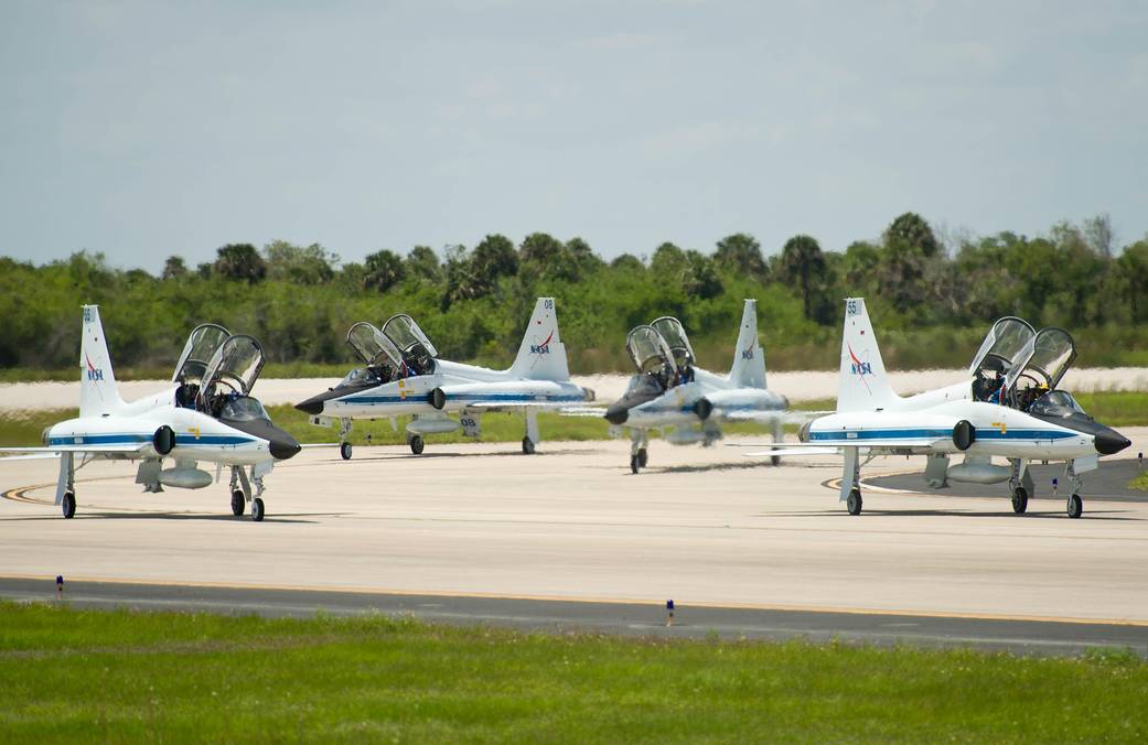 STS-134 Crew Arrives at Kennedy