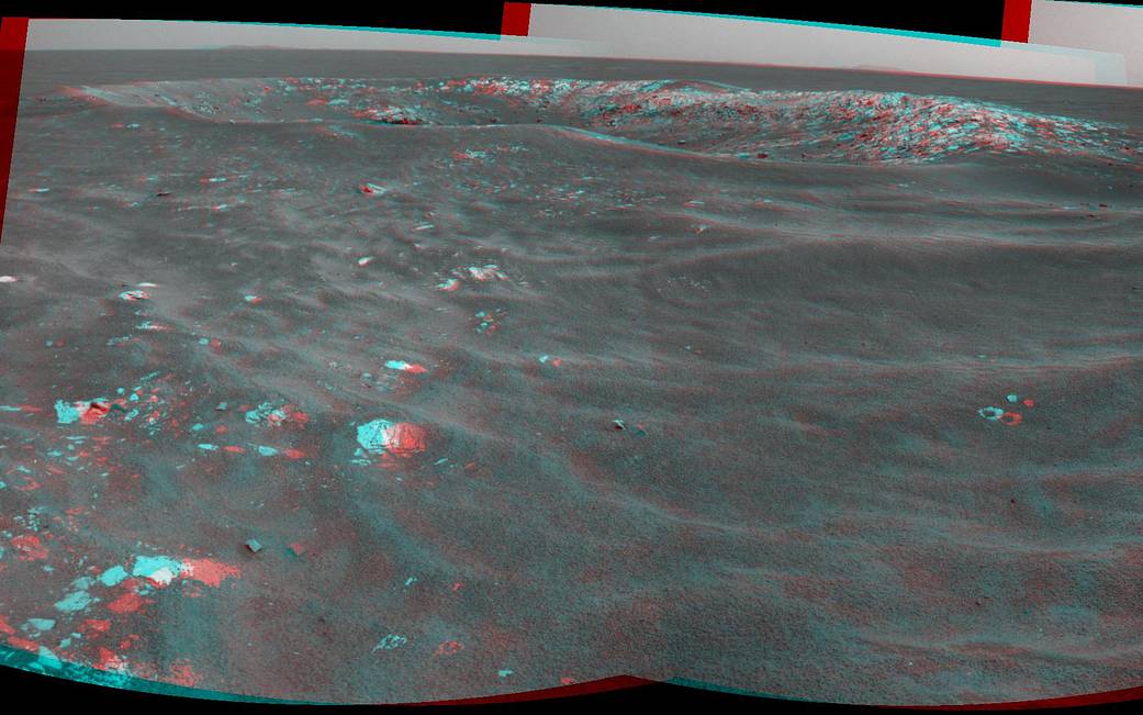 Martian 'Freedom 7' Crater 50 Years After Freedom 7 Flight (Stereo)