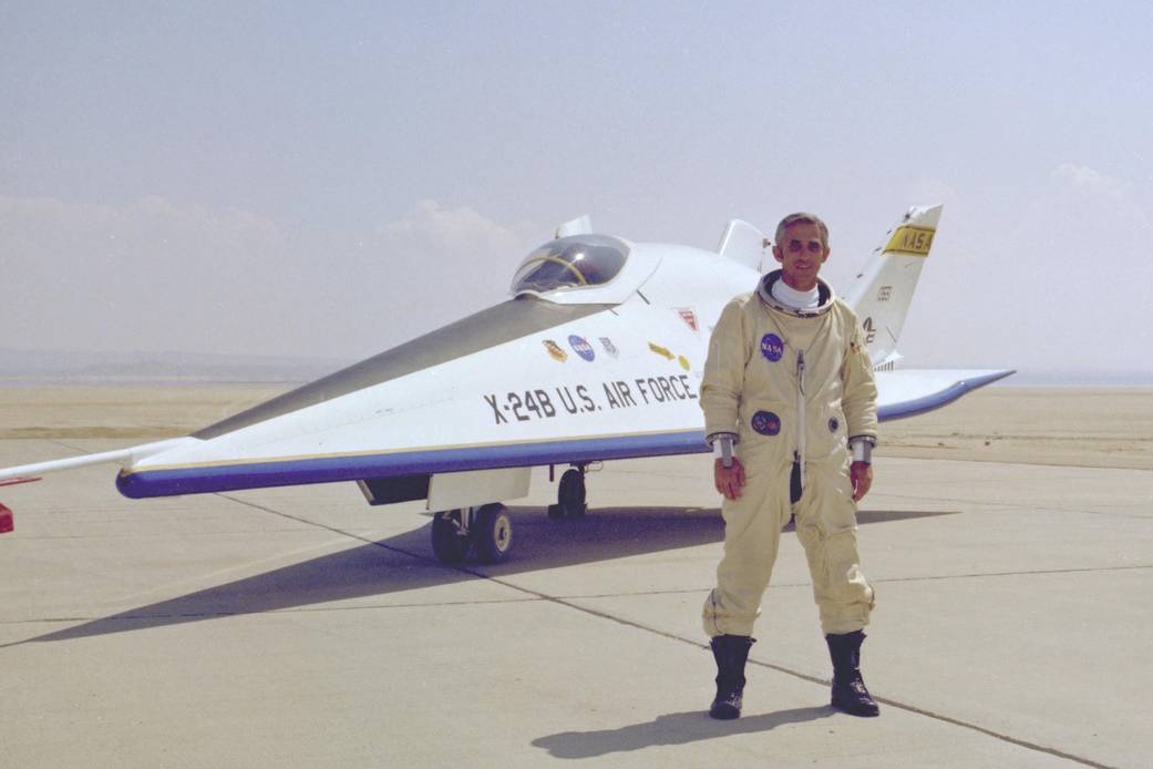 John Manke poses with the X-24B