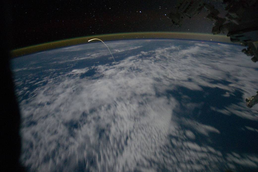 Station Crew Views Shuttle Landing