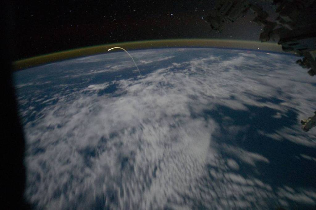 Station Crew Views Shuttle Landing