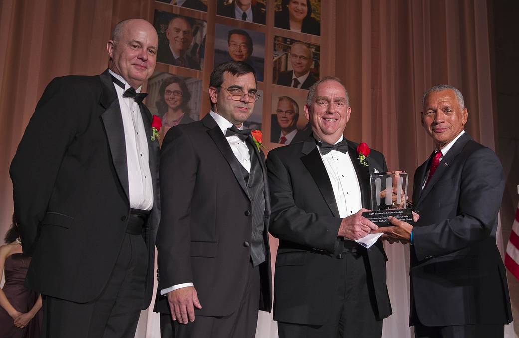 NASA Administrator Charles Bolden and NASA officials at awards event