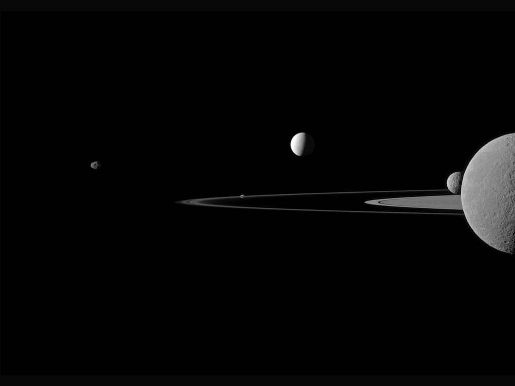 A Quintet of Saturn's Moons