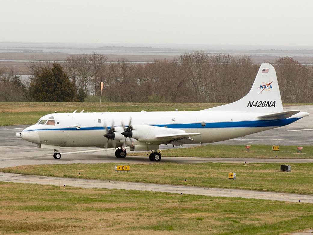 NASAu0026#039;s P-3B prepares to depart from the NASA Wallops Flight Facility in Wallops, Virginia.