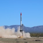 rocket launching in the desert