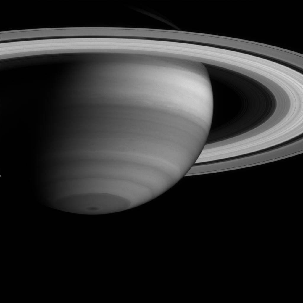 View of Saturn in the distance from below