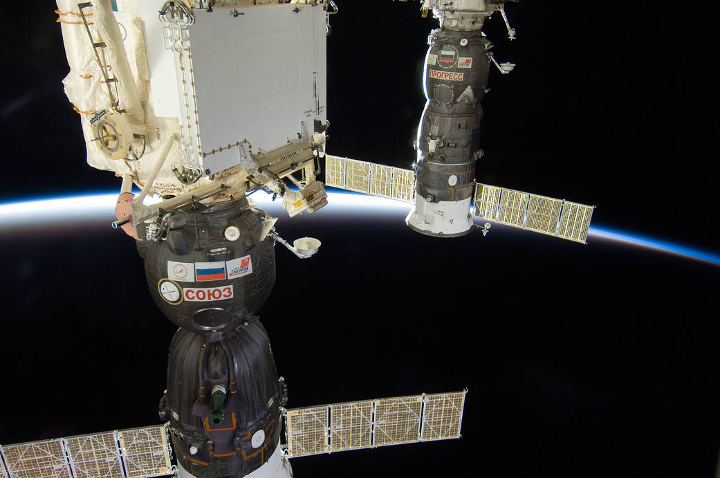 A Soyuz and Progress Spacecraft