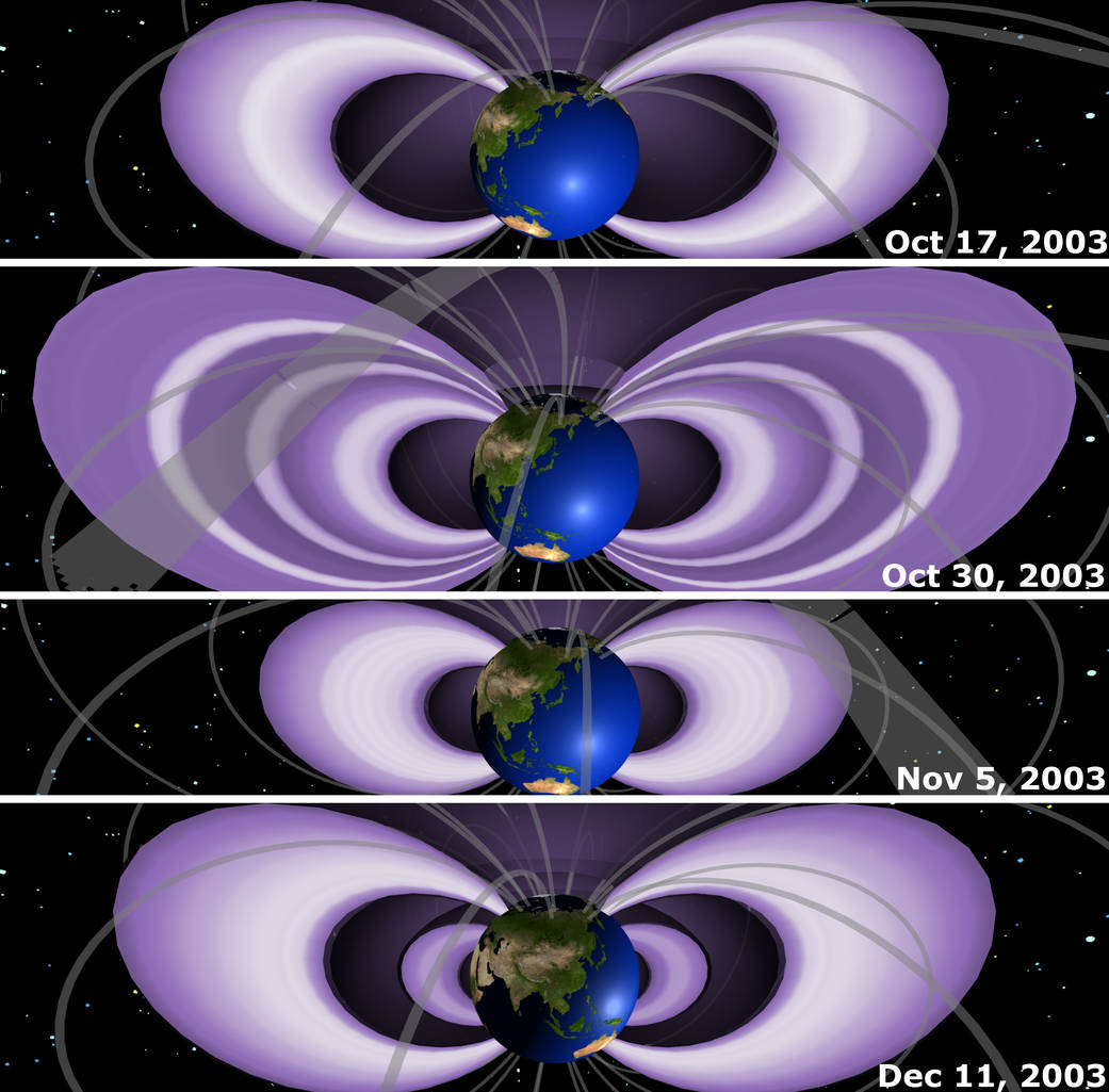 Earth's Radiation Belts Tremble Under Impact of 2003 Halloween Storm