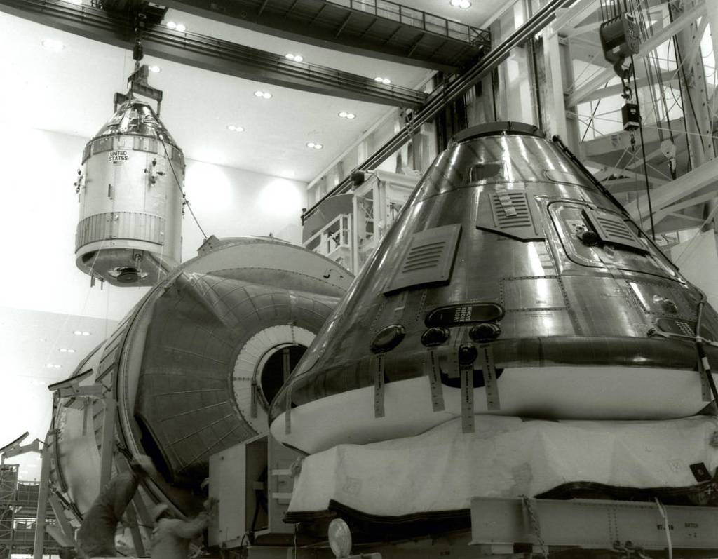 In 1969… Apollo 11 Command and Service Module Prepared